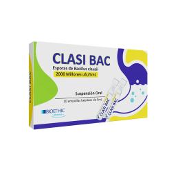 Clasi Bac Esporas de Bacillus Clausii 2000 Millones ufc/5 mL - 10 Ampollas Bebibles