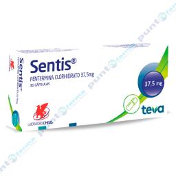 Sentis Fentermina Clorhidrato 37,5 mg - Caja de 30 cápsulas