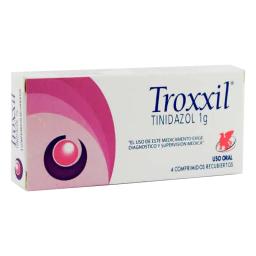 Troxxil  Tinidazol 1 g - Caja de 4 comprimidos