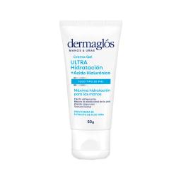 Crema Gel Para Manos y Uñas Ultra Hidratacion + Acido Hialuronico Dermaglós - Pomo de 50 gr