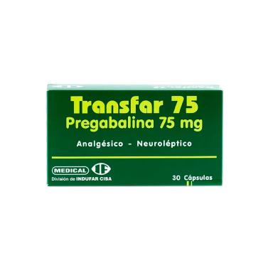 Transfar Pregabalina 75 mg - Contiene 30 cápsulas.