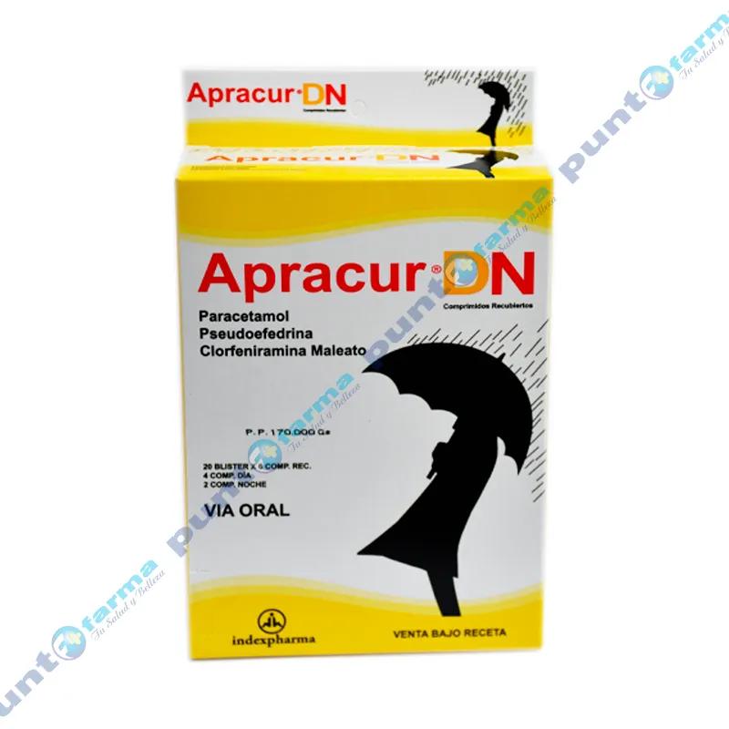 Apracur DN Paracetamol Pseudoefedrina - Exhibidor 20 Blister x6 Comprimidos Recubiertos