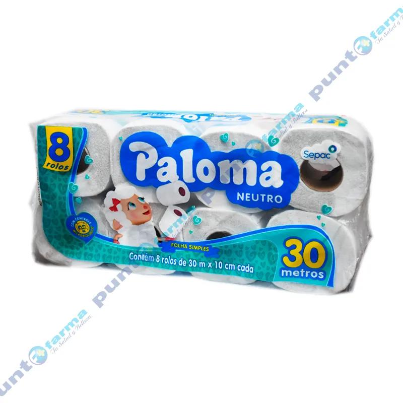 Papel Higienico Neutro Paloma - Cont. 8 Unidades