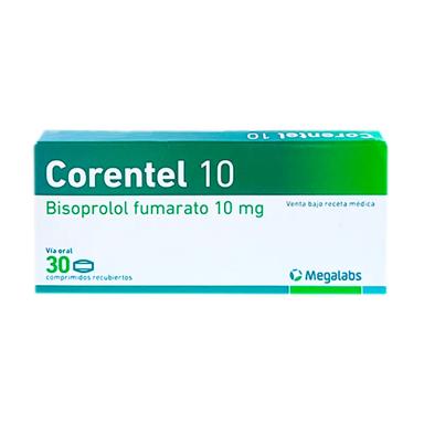 Corentel 10 Bisoprolol Fumarato 10 mg - Caja de 30 comprimidos recubiertos