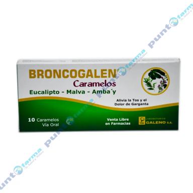 Broncogalen Caramelos Eucalipto Malva Amba'y - Contiene 10 Unidades.