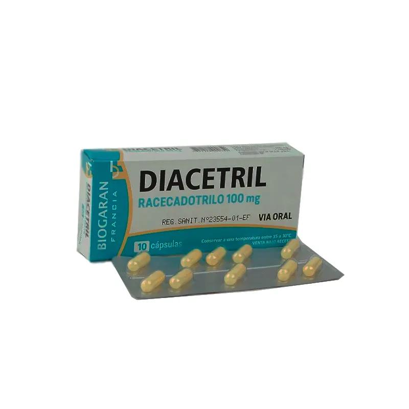 Diacetril Racecadotrilo 100 mg - Caja de 10 Cápsulas
