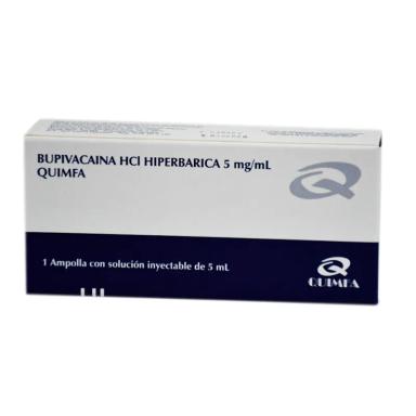 Bupivacaina HCL Hiperbarica 5 mg/mL - 1 Unidad de Ampolla