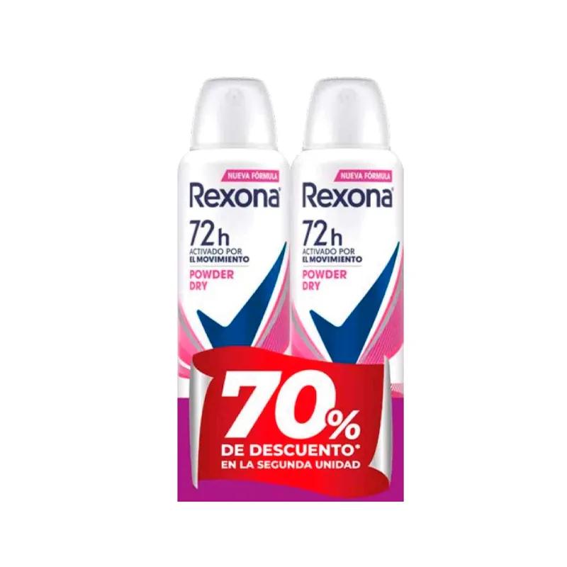 Pack Desodorante en Aerosol Powder Rexona - Cont 2 unidades de 150 mL