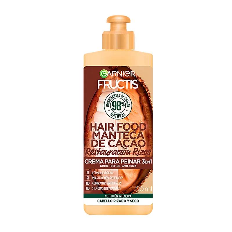 Crema para Peinar Fructis Hair Food  Manteca de Cacao Rizo y Seco - 300mL