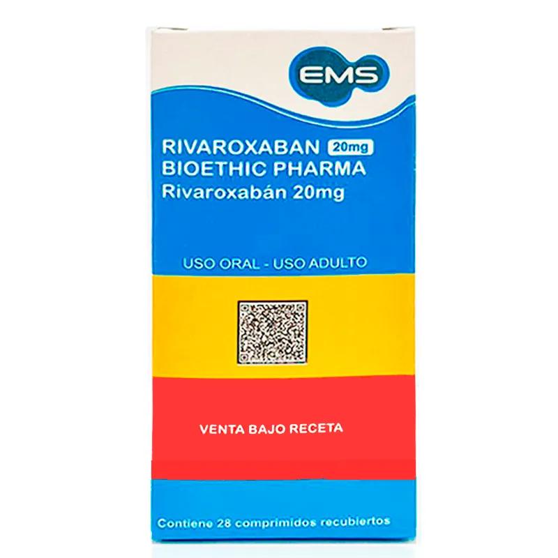 Rivaroxaban 20 mg Bioethic Pharma - Caja de 28 Comprimidos recubiertos
