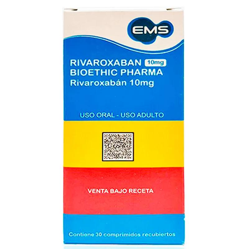 Rivaroxabán 10 mg Bioethic Pharma - 30 comprimidos recubiertos