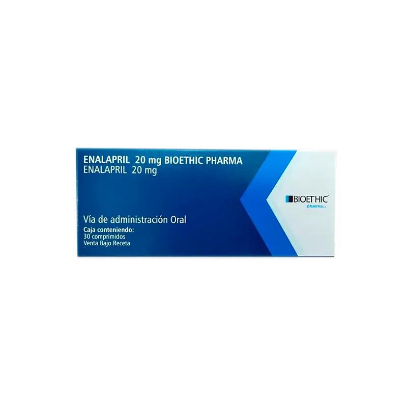 Enalapril 20mg Bioethic Pharma - Cont. 30 Comprimidos.