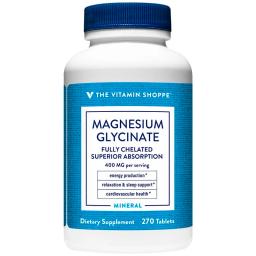 The Vitamin Shoppe Vigor Magnesium GLYC 400 mg - Cont. 90 Tabletas