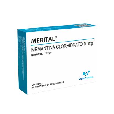 Merital Memantina Clorhidrato 10 mg - Cont. 30 Comprimidos Recubiertos