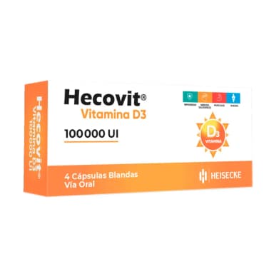Hecovit Vitamina D3 100.000UI Heco Nacional - Cont.4 Capsulas