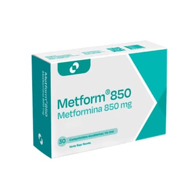 Metform Metformina 850 mg - Cont. 30 Comprimidos Recubiertos