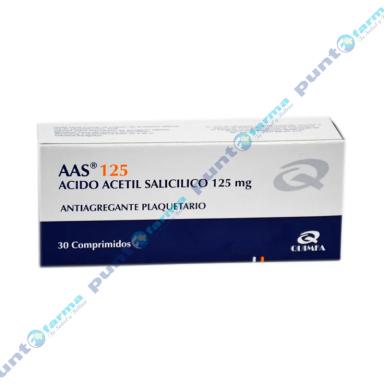 AAS 125 Acido Acetil Salicilico 125mg - Cont. 30 Comprimidos.