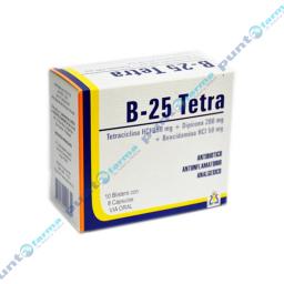 B-25 Tetra Tetraciclina HCI 250 mg - Caja de 80 Capsulas
