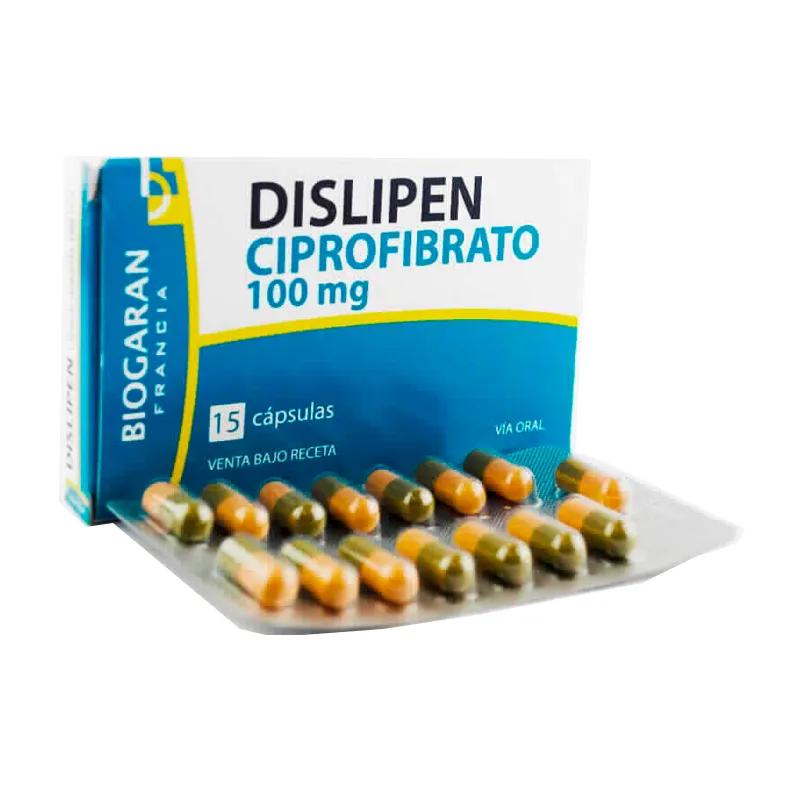 Dislipen Ciprofibrato 100 mg - Caja de 15 Cápsulas.