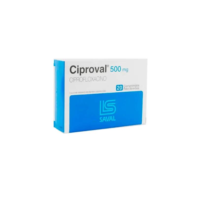 Ciproval 500 mg Ciprofloxacino - Caja de 10 Comprimidos Recubiertos