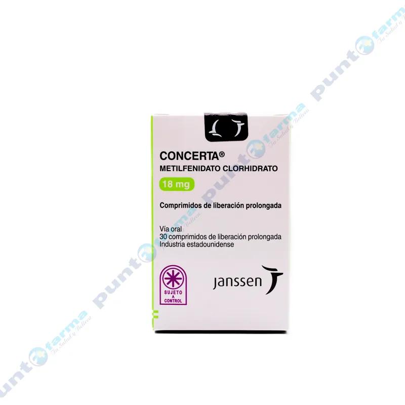 Concerta Metilfenidato Clorhidrato 18 mg - Cont. 30 Comprimidos de Liberación Prolongada