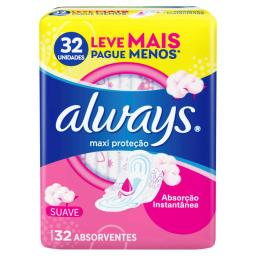Toallas Higiénicas Talle M Suave Always - Cont.32 unidades