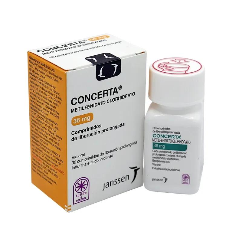 Concerta Metilfenidato Clorhidrato 36 mg - Cont. 30 Comprimidos de Liberación Prolongada