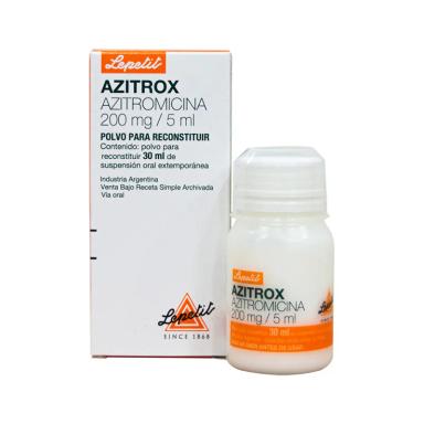 Azitrox Azitromicina 200 mg/5mL Lepetit - Cont. 30 mL