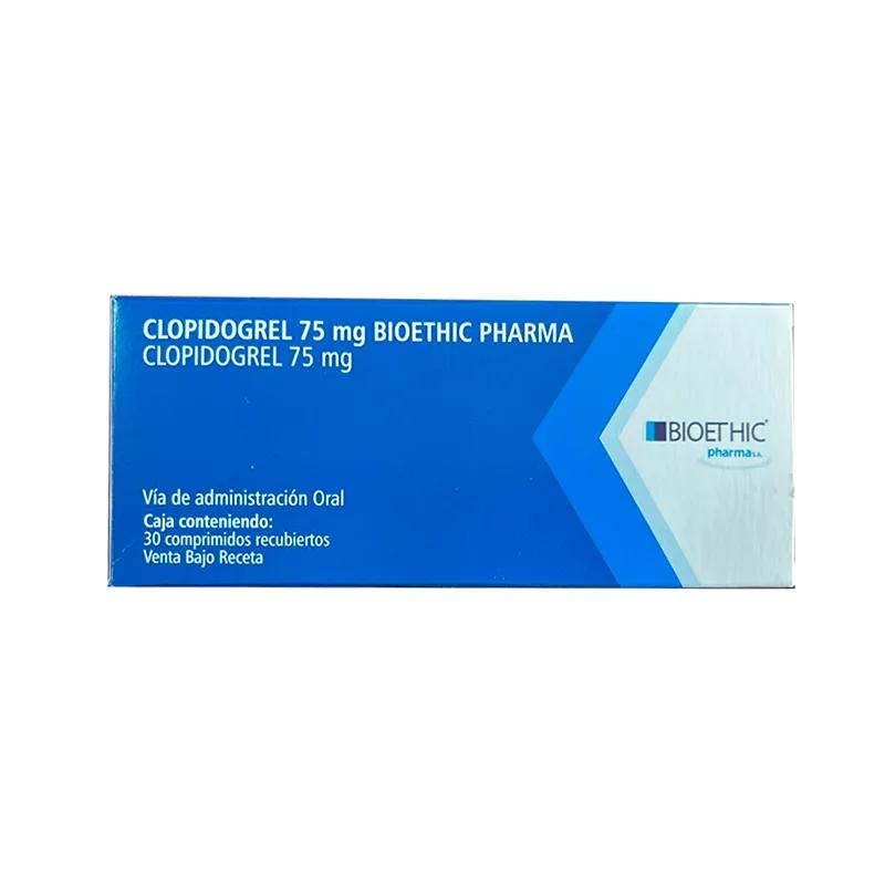 Clopidogrel 75 mg - Bioethic Pharma Cont. 30 Comprimidos Recubiertos.