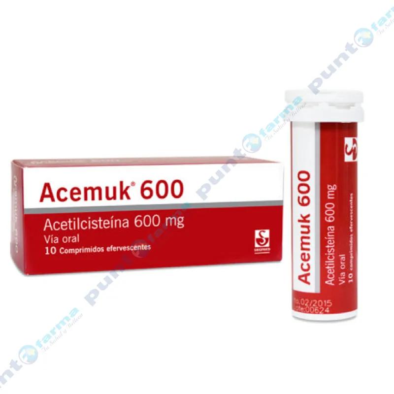 Acemuk 600 Acetilcisteina -  Caja de 10 comprimidos efervecentes
