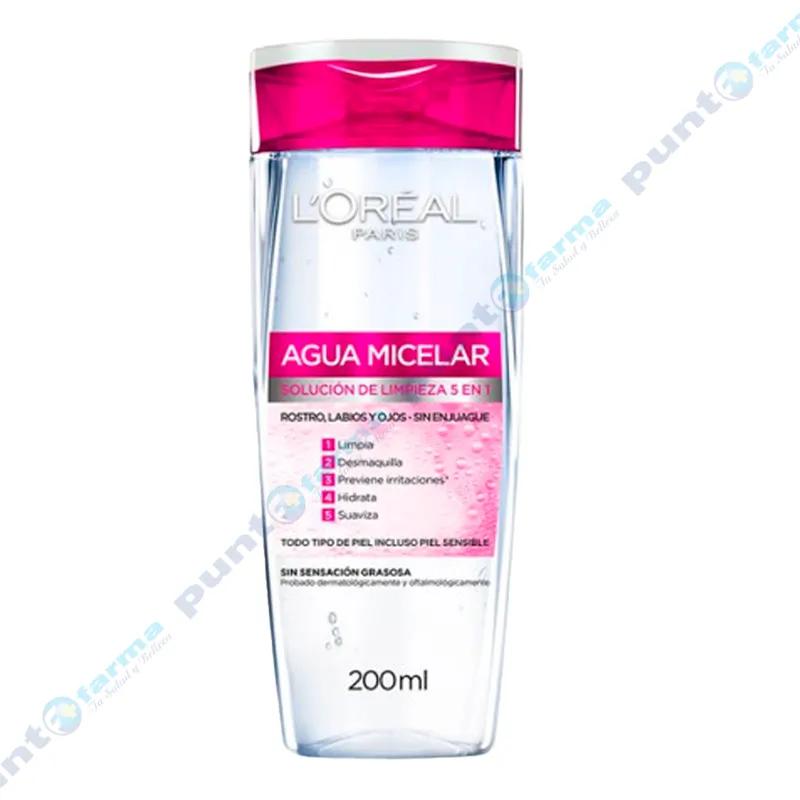 Agua Micelar Solución de Limpieza 5 en 1 L'Oréal Paris - 200 mL