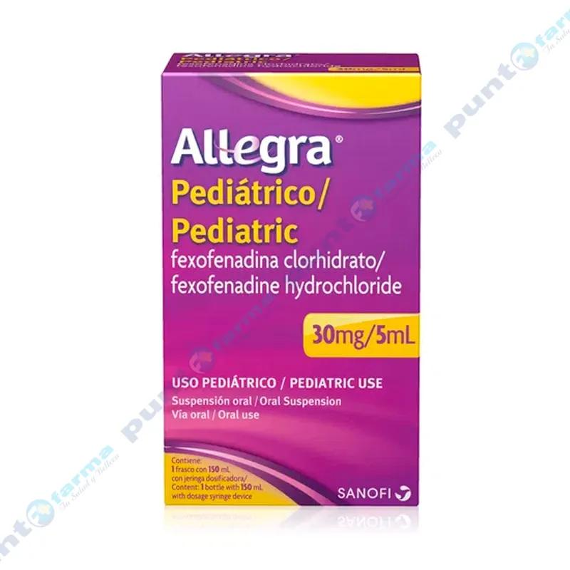 Allegra Pediátrico 30mg/ 5ml - Contenido de 1 frasco con 150 ml + 1 jeringa dosificadora