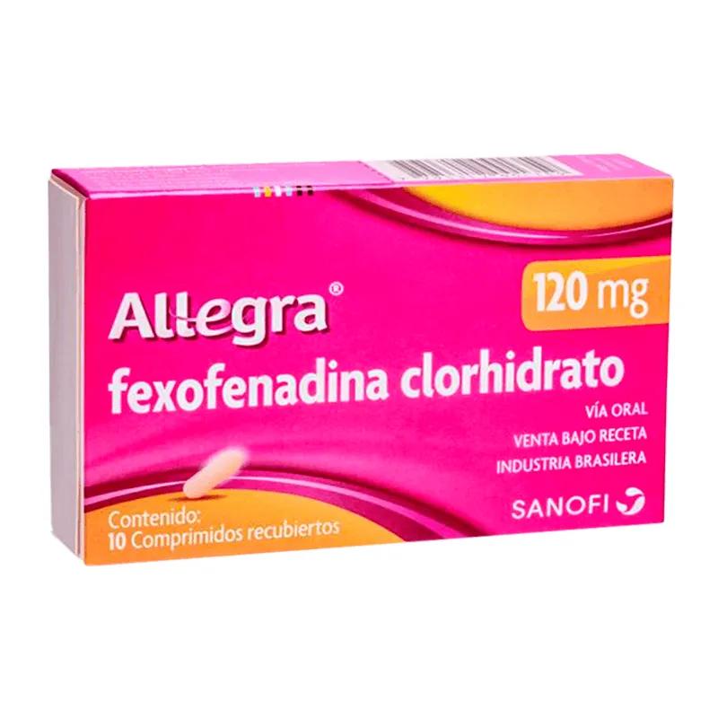 Allegra fexofenadina clorhidrato 120 mg - Caja de 10 comprimidos recubiertos