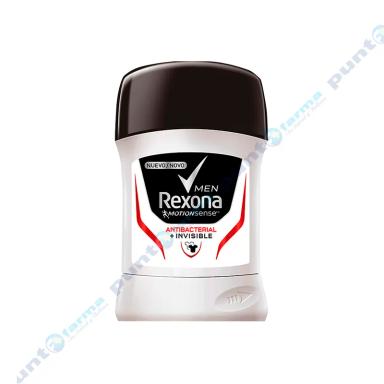 Antitranspirante en barra Antibacterial + Invisible Men Rexona - Cont.50gr