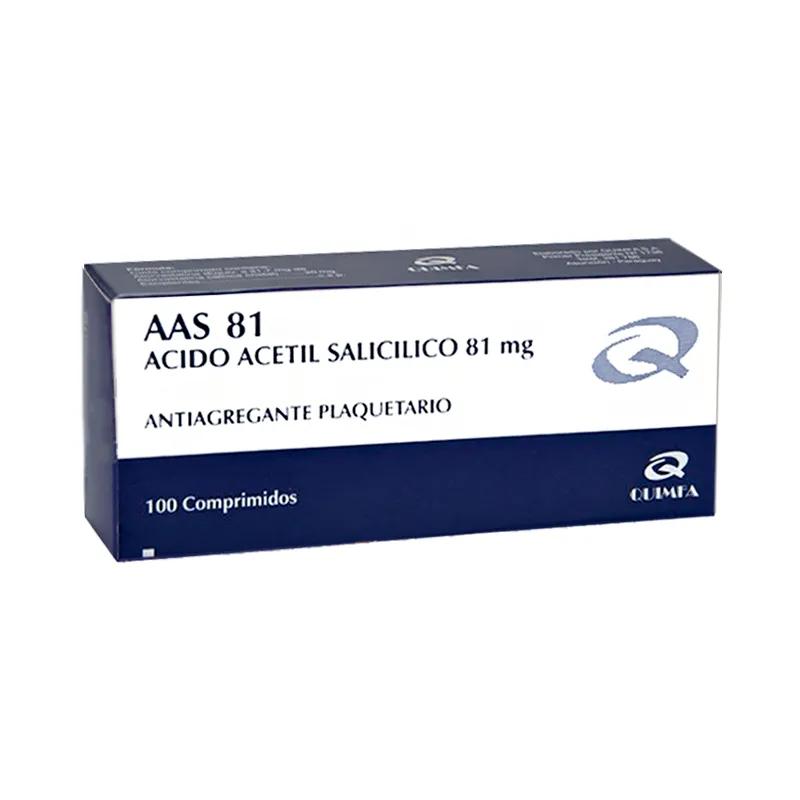 Ass 81 Acido acetil salicilico 81mg -  Caja de 100 comprimidos