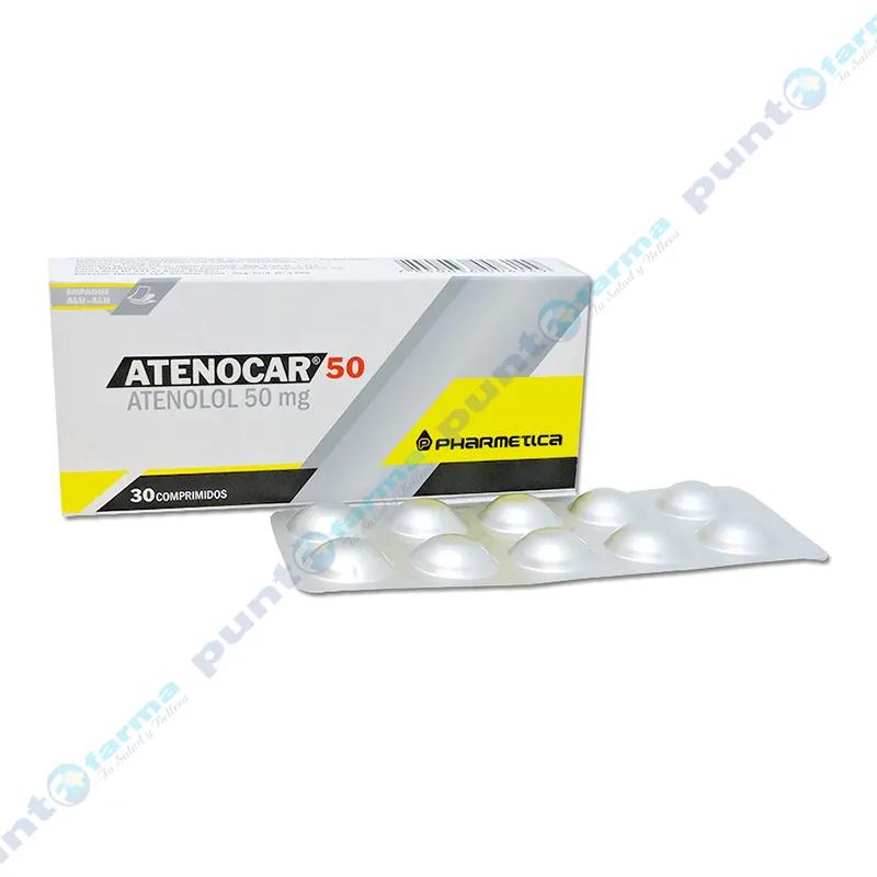Atenocar 50 - Atenolol 50 mg - Caja con 30 comprimidos