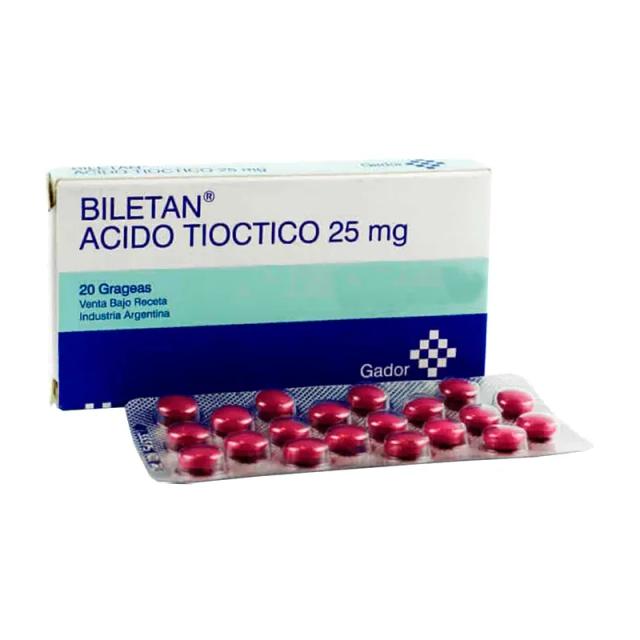Image miniatura de Bieltan-Acido-Tiotico-25mg-Contiene-20-Grageas--48244.webp