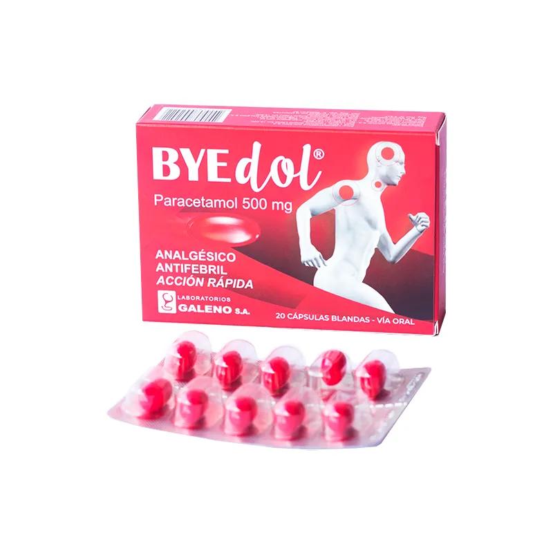 Byedol Paracetamol 500 mg - Contiene 20 Cápsulas Blandas.