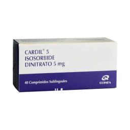 Cardil Isosorbide Dinitrato 5 mg - Caja de 40 Comprimidos Sublinguales