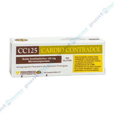 Cardio Contradol CC125 Ácido AcetilSalicílico 125 mg - 30 Comprimidos