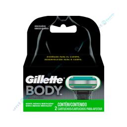 Cartucho de repuestos Gillette Body - Cont.2 unidades