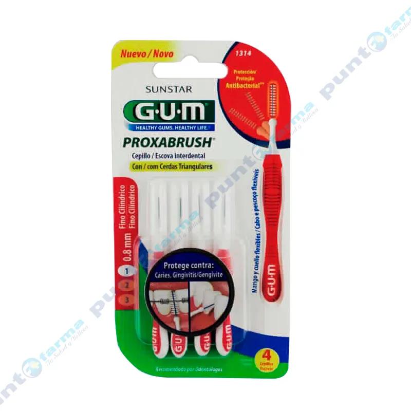 Cepillo Interdental Gum Proxabrush - 0.8 mm Fino Cilíndrico
