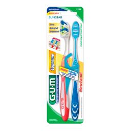 Cepillo de Dientes Mediano Supreme 2 unidades + Flosser de Regalo Gum