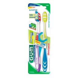 Cepillo de Dientes Mediano Supreme Max 2 unidades + Flosser de Regalo Gum