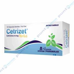Cetrizet Perlas Cetirizina 10 mg - Caja de 10 Cápsulas