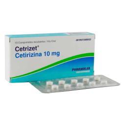 Cetrizet Cetirizina 10 mg - Caja de 10 comprimidos recubiertos