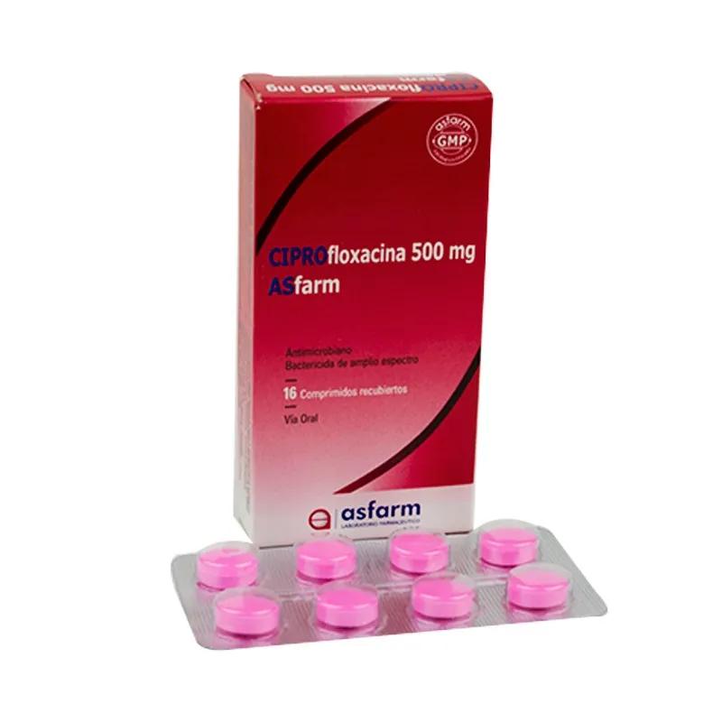 Ciprofloxacina 500 mg Asfarm - Cont. 16 Comprimidos Recubiertos