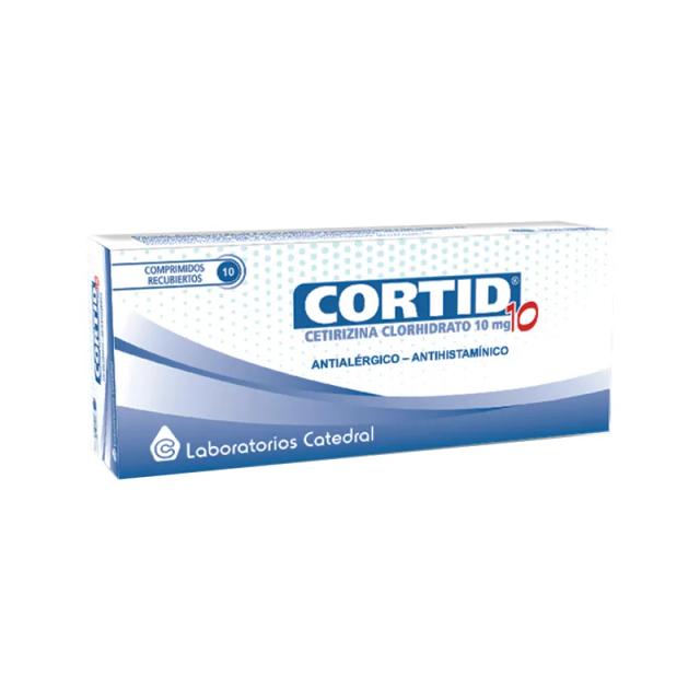 Image miniatura de Cortid-10-Cetirizina-Clorhidrato-10-mg-Caja-de-10-comprimidos-recubiertos-47461.webp