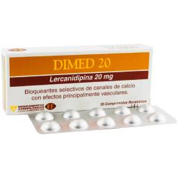 DIMED 20 Lercanidipina 20mg - Cont. 30 comprimidos revestidos.
