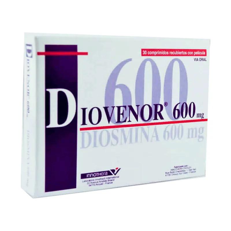 DIOVENOR® Diosmina 600 mg - Caja de 30 comprimidos recubiertos con película